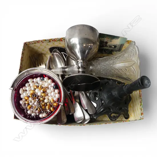 CHRISTOFLE CUTLERY, ASST EP, LOOSE FRESHWATER PEARLS ETC