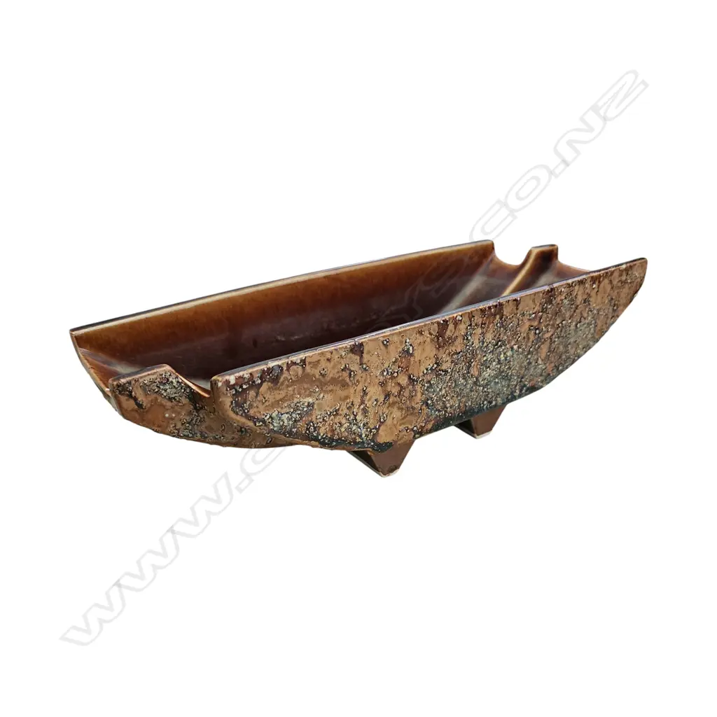 VINTAGE MIDCENTURY MODERNIST JAPAN YAMASAN IKEBANA ART POTTERY PLANTER BOWL DISH Image 1++