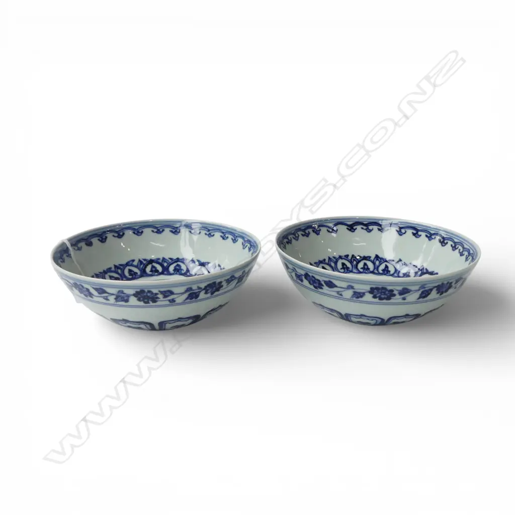 PR B/W CHINESE BOWLS WITH XUANDE MARKS Dia.150mm Image 1++
