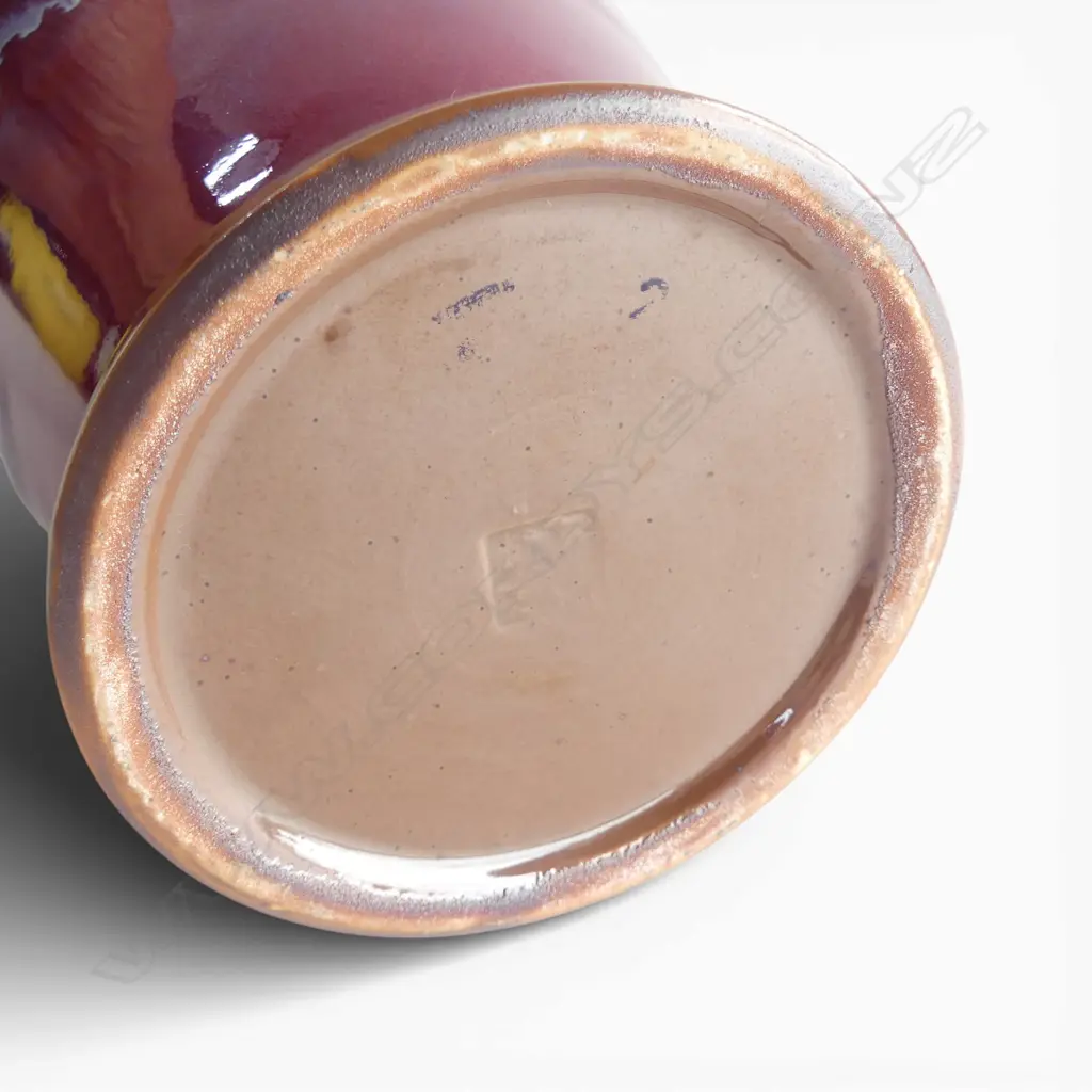 MODERN CHINESE SONG STYLE FLAMBE jun ware VASE W PEACOCK HANDLES. H.375mm Image 1++