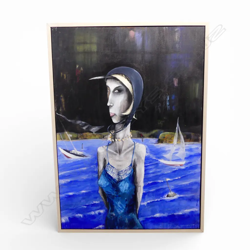 JOHN OXBOROUGH (NZ b.1966) 'TROUBLE AT SEA II (MAHURANGI SUMMER)' OIL ON CANVAS ON BOARD 2002 1170x830mm Image 1++