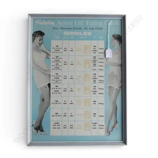 VINTAGE GIRDLE FITTING GUIDE 485x360mm, FRAMED