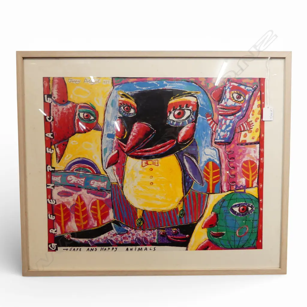 JENNY DOLEZEL 'SAFE AND HAPPY ANIMALS' PRINT 420x525mm Image 1++