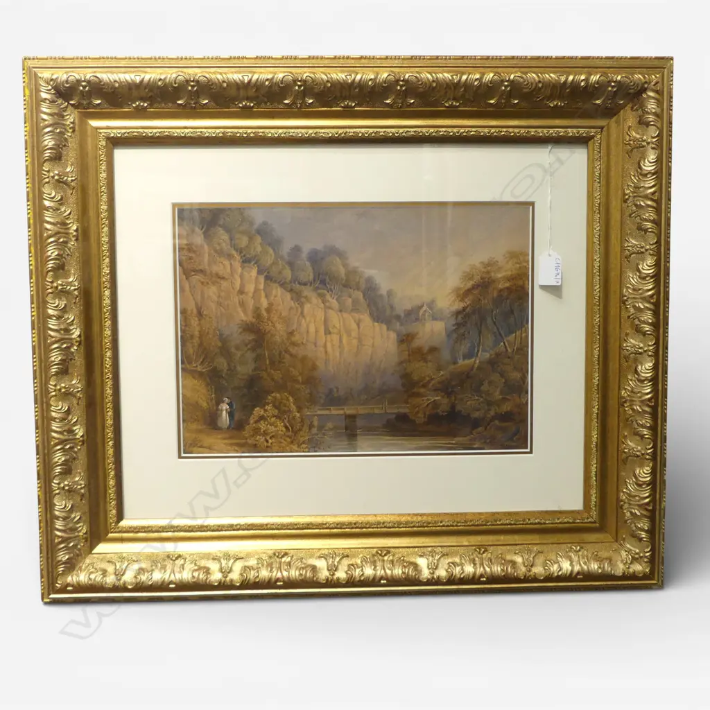 ARTIST UNKNOWN, VICTORIAN LANDSCAPE WC 260x370mm Image 1++