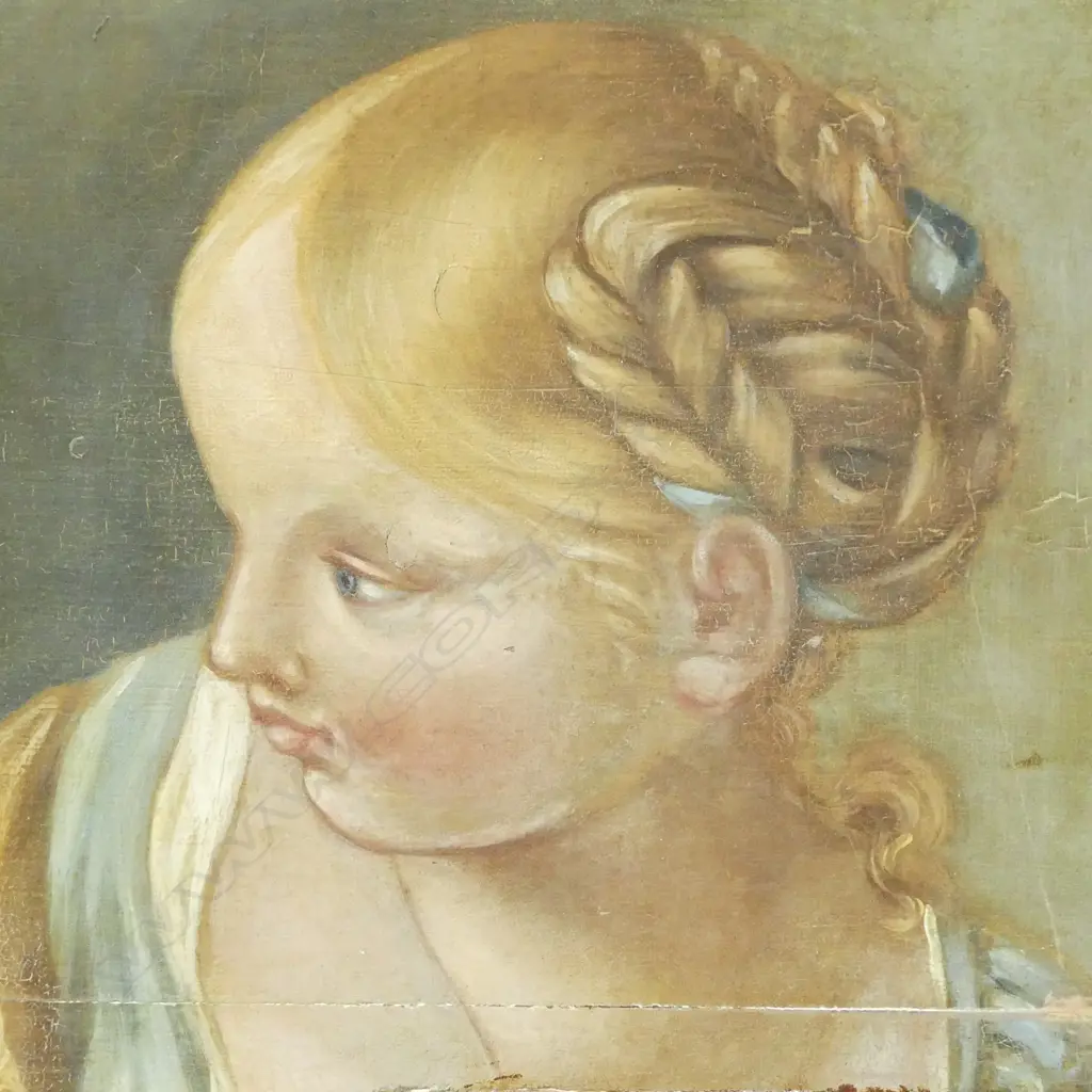 ARTIST UNKNOWN, PORTRAIT OF A YOUNG WOMAN, OIL ON PANEL 340x280mm FAULTS Image 1++