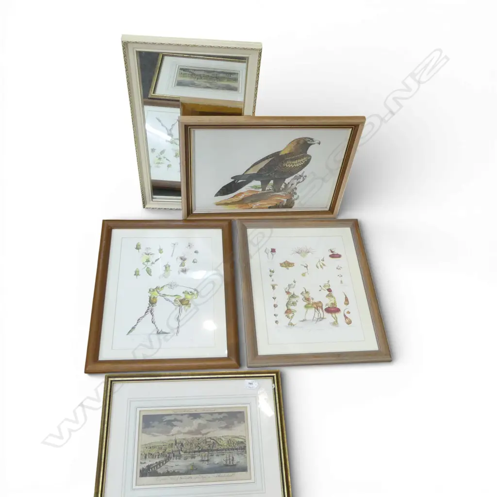4 ARTWORKS (PR PRINTS, NEWCASTLE ENGRAVING, EAGLE WC) + MIRROR Image 1++