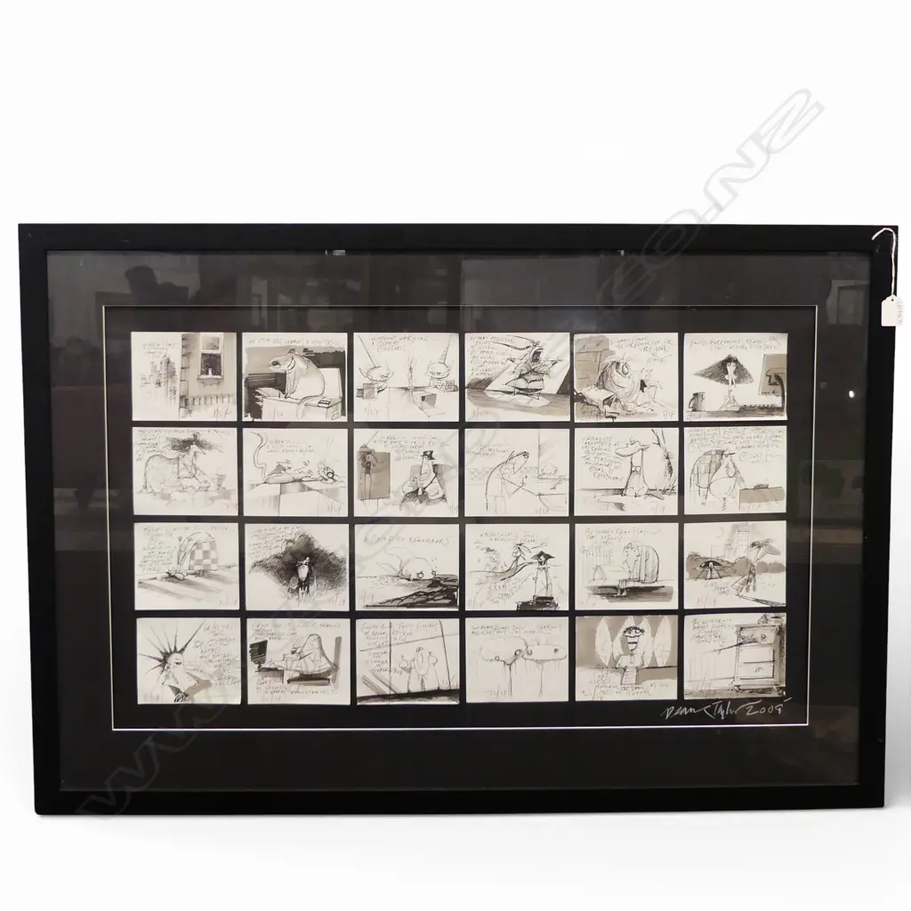 DEAN TAYLOR 'JUST A SECOND' PEN & MARKER ON PAPER, SIGNED & DATED 2008 510x850mm Image 1++