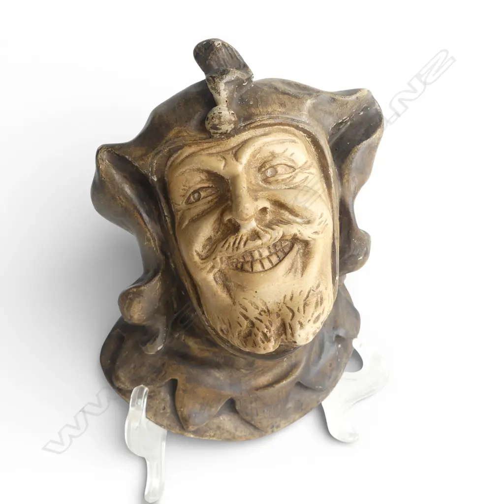 VINTAGE CAST PLASTER FIGURAL WALL CANDLEHOLDER RIGOLETTO H120MM Image 1++