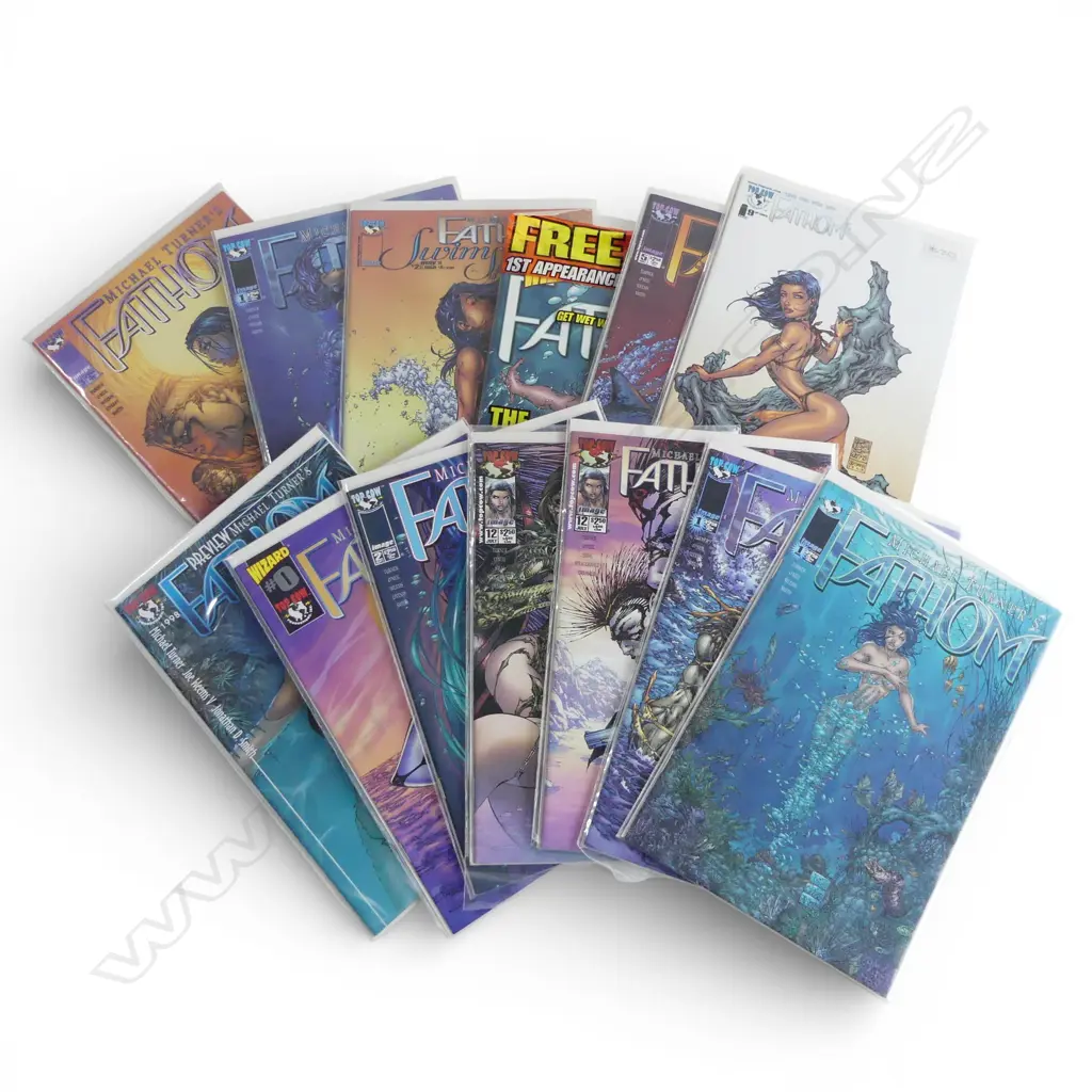 ASSORTED 'FATHOM' COMICS illustrated by Michael Turner, pub.1998/1999, includes swimsuit special Image 1++