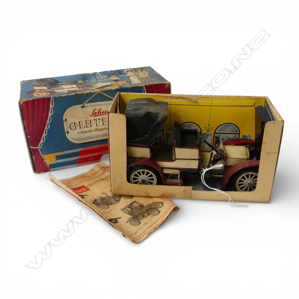 VINTAGE SCHUCO OLD TIMER MERCEDES SIMPLEX ANNO 1902 MODEL in original play worn box  Image 1++
