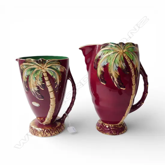 2 BESWICK PALM TREE JUGS H.275mm