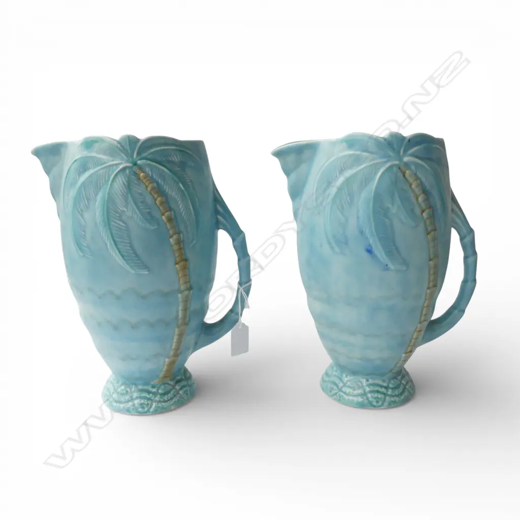 PR BLUE BESWICK PALM TREE JUGS #1067 H.280mm Image 1++