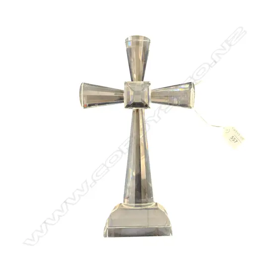 STANDING GLASS CROSS FIGURINE 300 mm HEIGHT