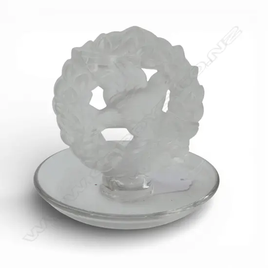 LALIQUE FRANCE CRYSTAL RING DISH H.90mm small chip