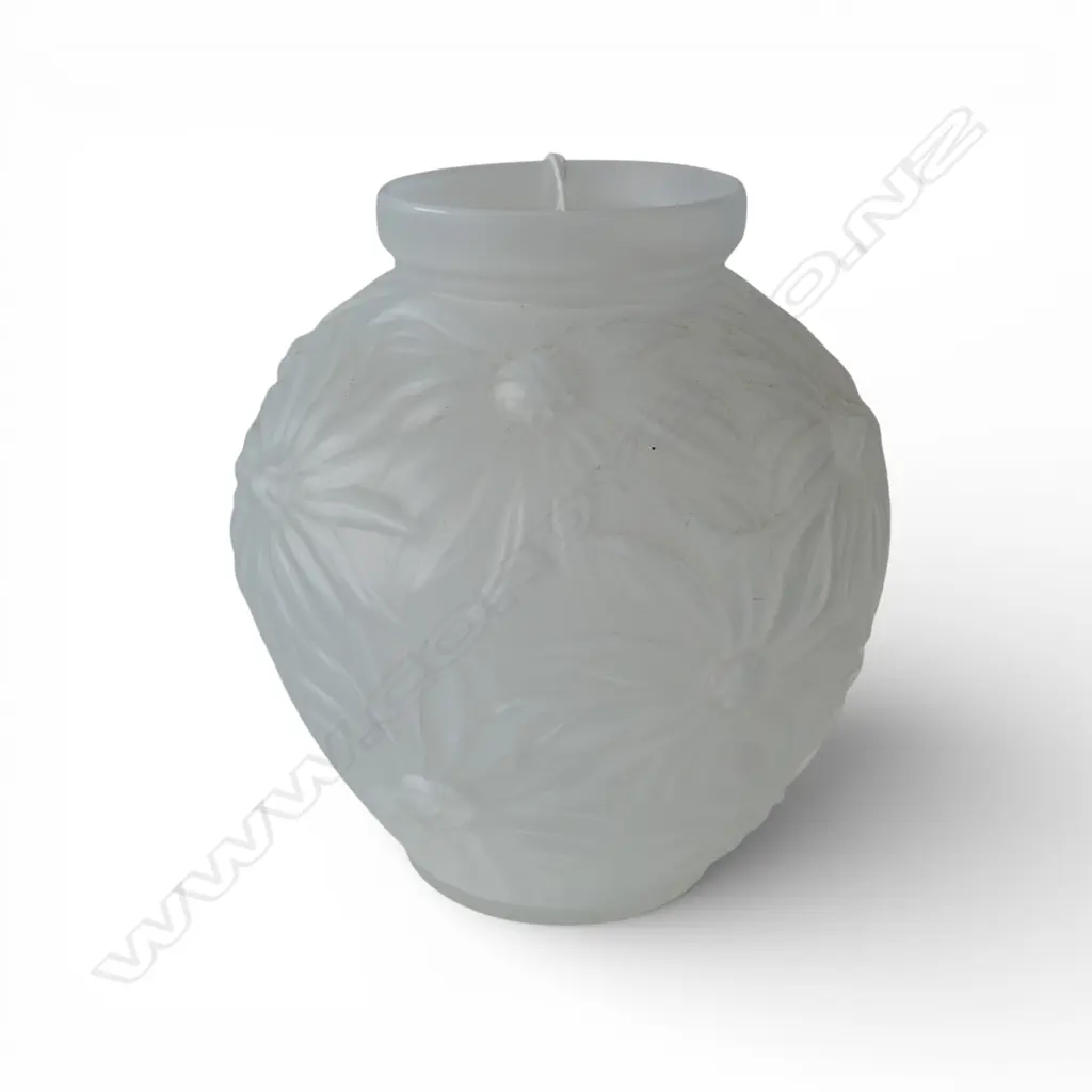 ETLING PALE BLUE OPALESCENT GLASS VASE H.130mm Image 1++