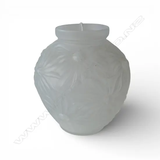 ETLING PALE BLUE OPALESCENT GLASS VASE H.130mm