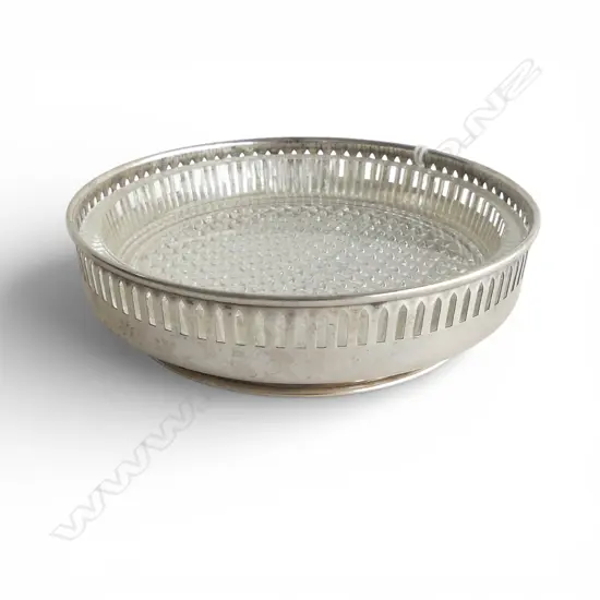 S/SILVER LINED GLASS JAM DISH SILVER WIEGHT 40GMS