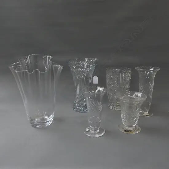 6 GLASS VASES H.260mm