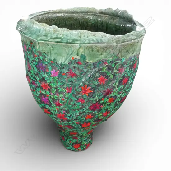 KEUM SUN LEE LARGE COLOURFUL POTTERY FLOOR VASE 650 x 960mm