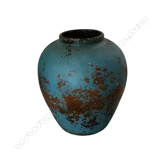 TURQUOISE PATINA VASE 300 mm x 250 mm (H x W)