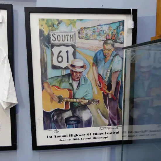 FRAMED MISSISSIPPI BLUES FESTIVAL 2000 POSTER by CRISTEN BARNARD signed Ed. /250 600x450mm ex Midge Marsden Collection