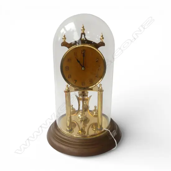 EARLY 19thC GERMAN KUNDO 400 DAY CLOCK including manual, dome chipped H.310mm