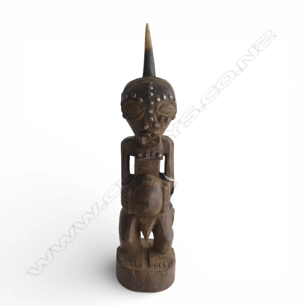 VINTAGE AFRICAN WOOD CARVED FIGURE H430MM Image 1++