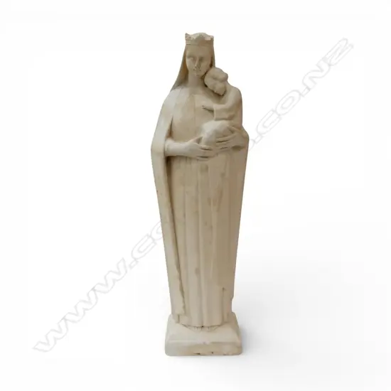PLASTER SCULPTURE MADONNA & CHILD 'SEDES SAPIENTIAE' H.345mm