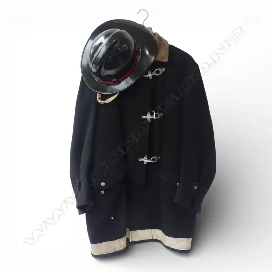 VINTAGE FIREMANS UNIFORM JACKET + HELMET
