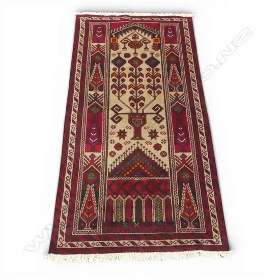 HAND KNOTTED ALL WOOL RUG 1800x960mm