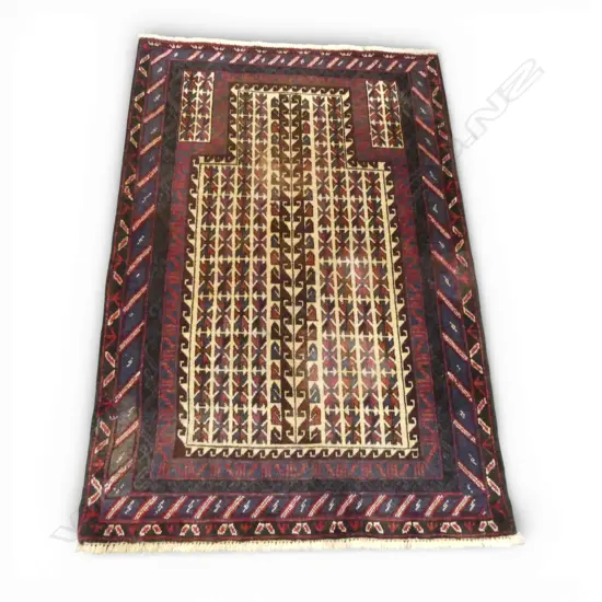 HAND KNOTTED ALL WOOL PRAYER RUG 1410x940mm