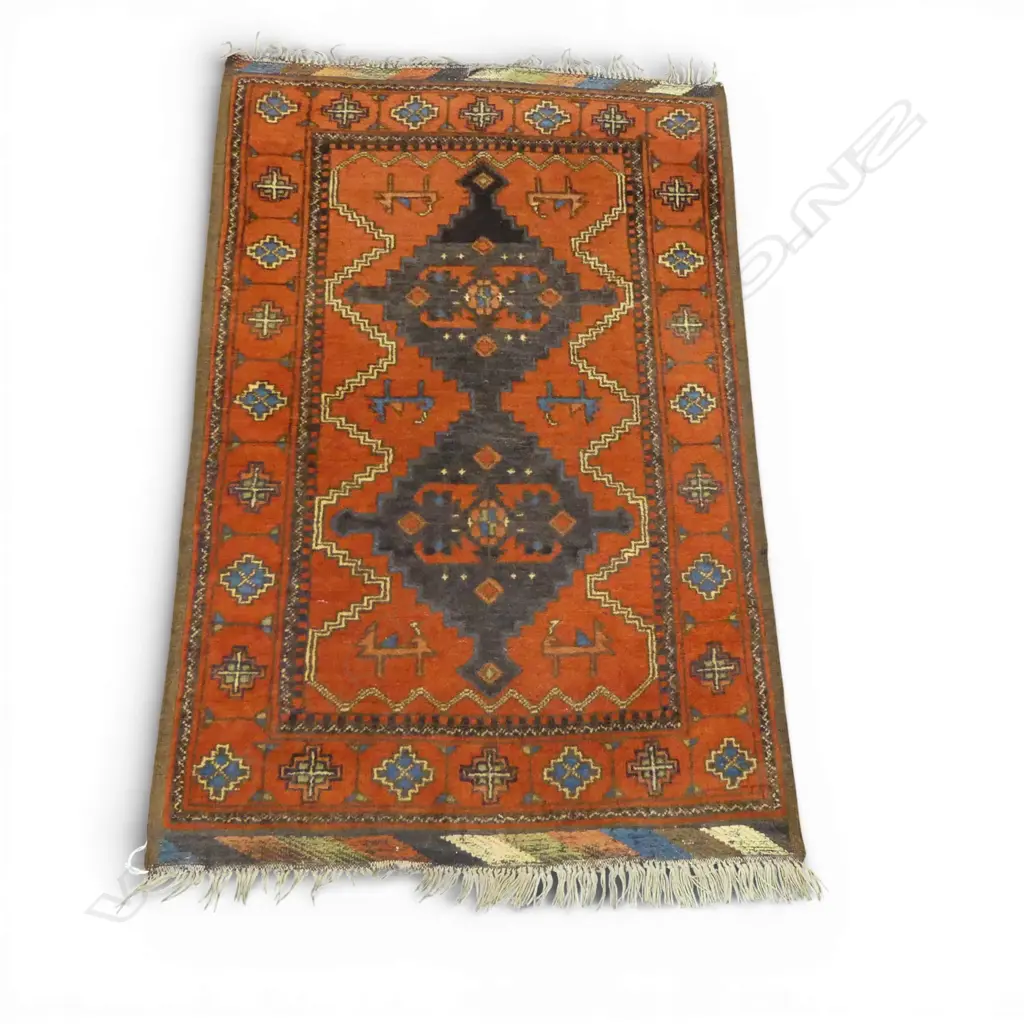 HAND KNOTTED ALL WOOL AFGHAN RUG 1250x830mm Image 1++