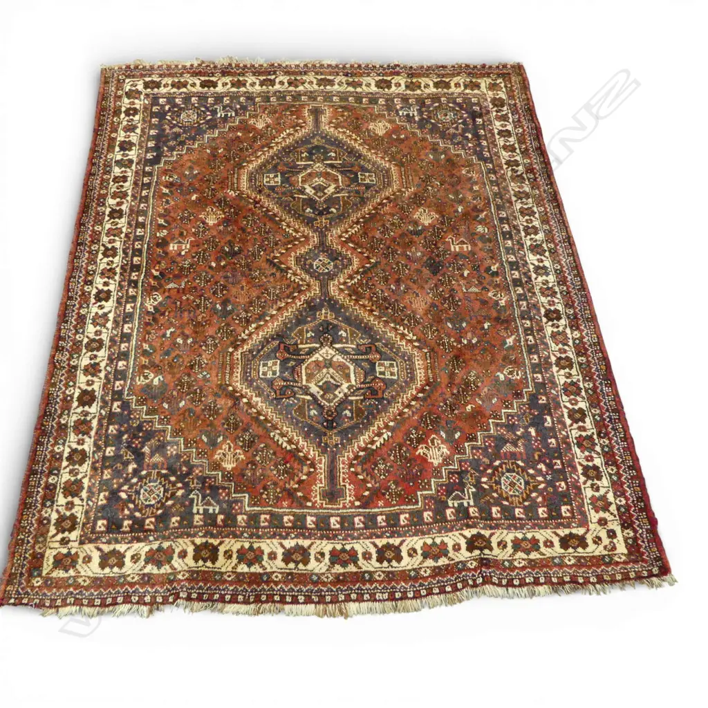 HAND KNOTTED ALL WOOL IRANIAN SHIRAZ RUG 2110x1730mm Image 1++