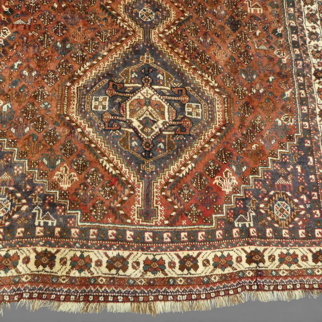 HAND KNOTTED ALL WOOL IRANIAN SHIRAZ RUG 2110x1730mm Image 1++