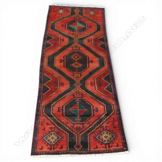 HAND KNOTTED WOOL PILE RUG 1030x2600mm