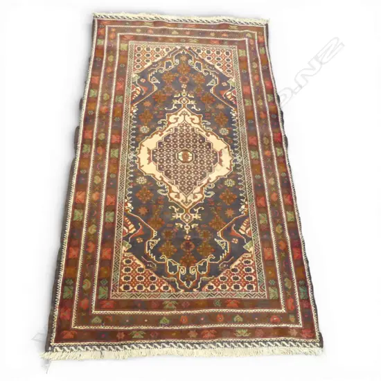 HAND KNOTTED ALL WOOL RUG 2000x1170mm small amount of insect damage