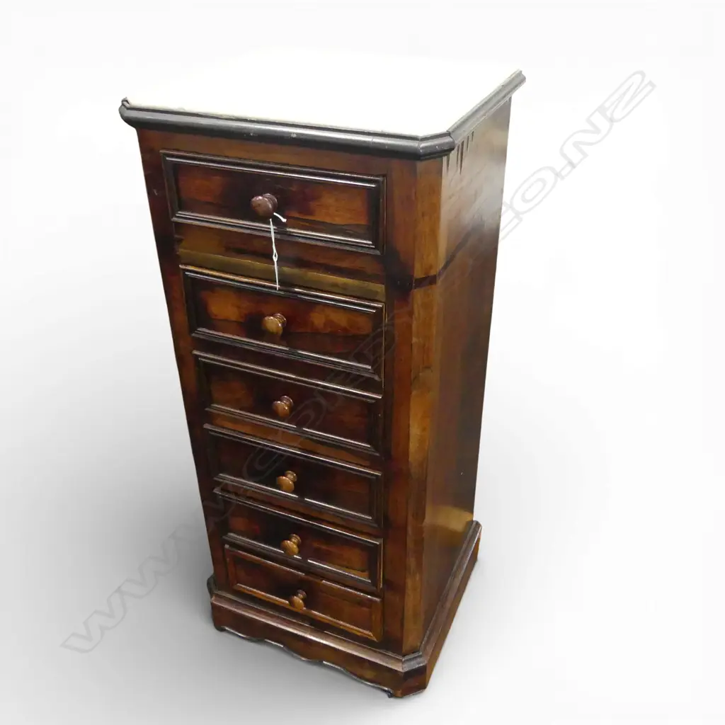 FRENCH CABINET w. MARBLE TOP 410x380x950mm 1 CASTOR MISSING Image 1++