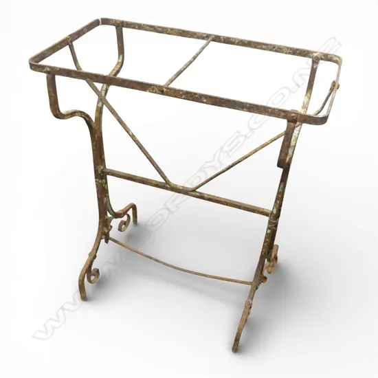 VINTAGE FRENCH WROUGHT TABLE (FRAME ONLY NO TOP) 620x330x740mm 