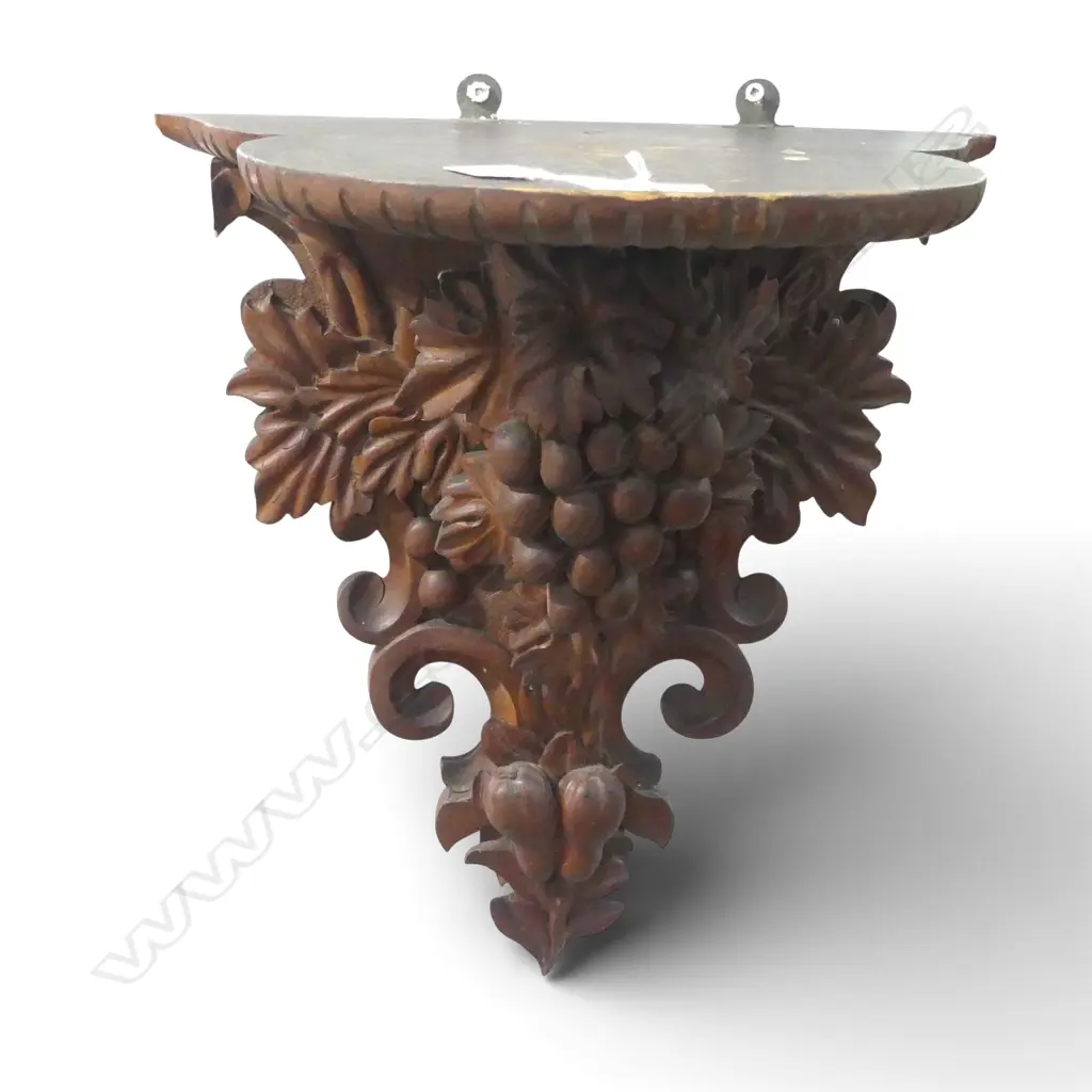 CARVED WOODEN WALL SHELF H.410mm Image 1++