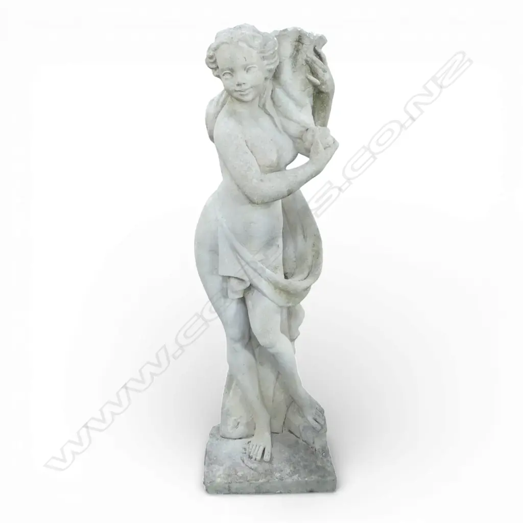 FRENCH CONCRETE GARDEN STATUE; CLASSICAL FIGURE H.1100mm Image 1++