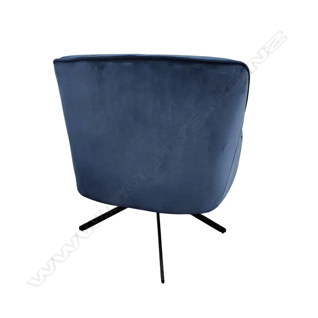 BLUE VELVET ACCENT CHAIR WITH A SWIVEL BASE 800 x 750 x750 mm (H x W x L) Image 1++