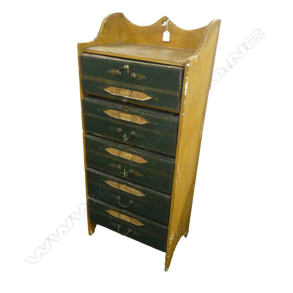 VINTAGE FRENCH PHARMACY DRAWERS 415x260x960mm Image 1++