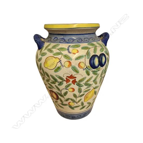 HAND-PAINTED ITALIAN MAJOLICA CERAMIC URN OR VASE 400 x 350 mm (H x W)