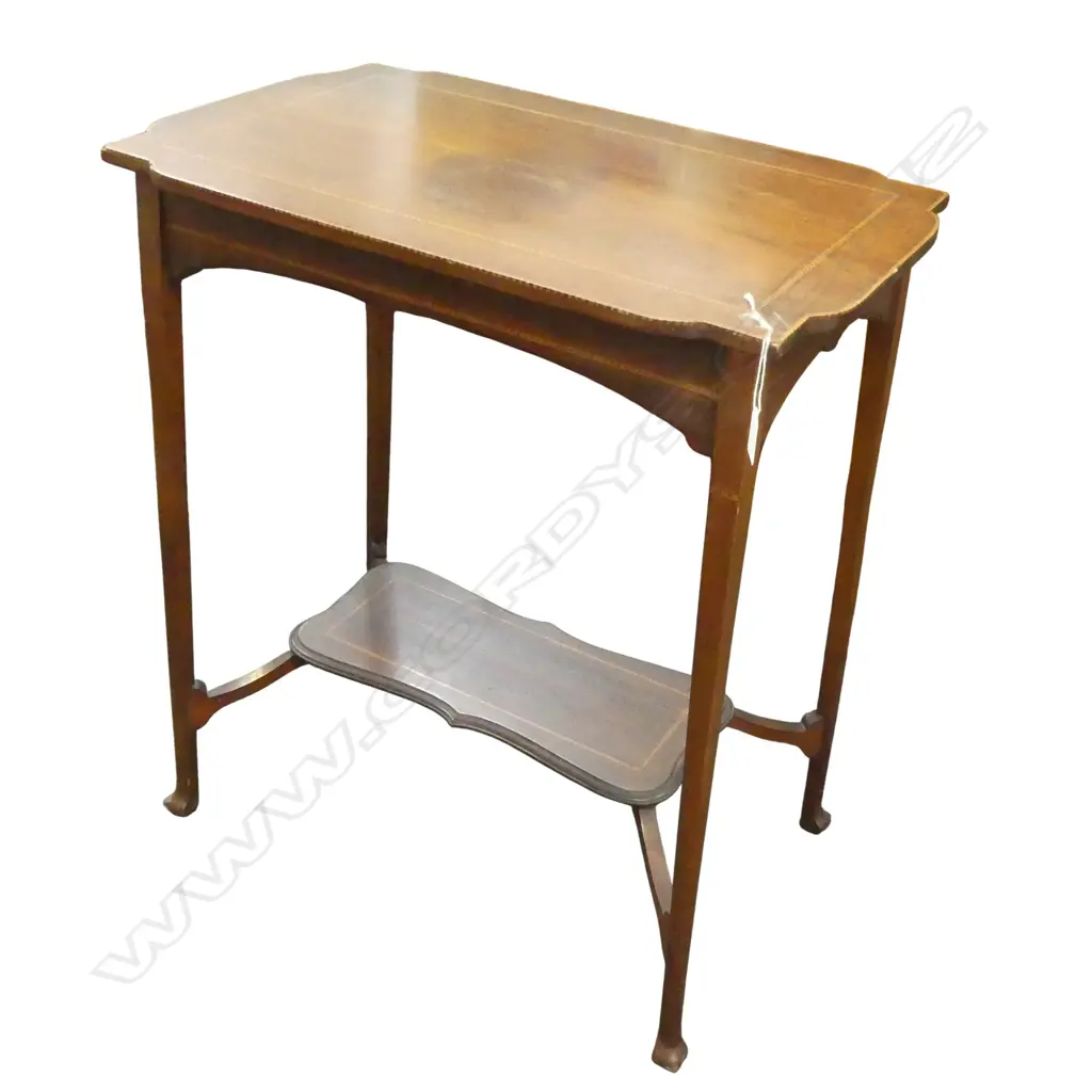 EDWARDIAN SHERATON REVIVAL INLAID MAHOGANY SIDE TABLE 630x400x715mm Image 1++