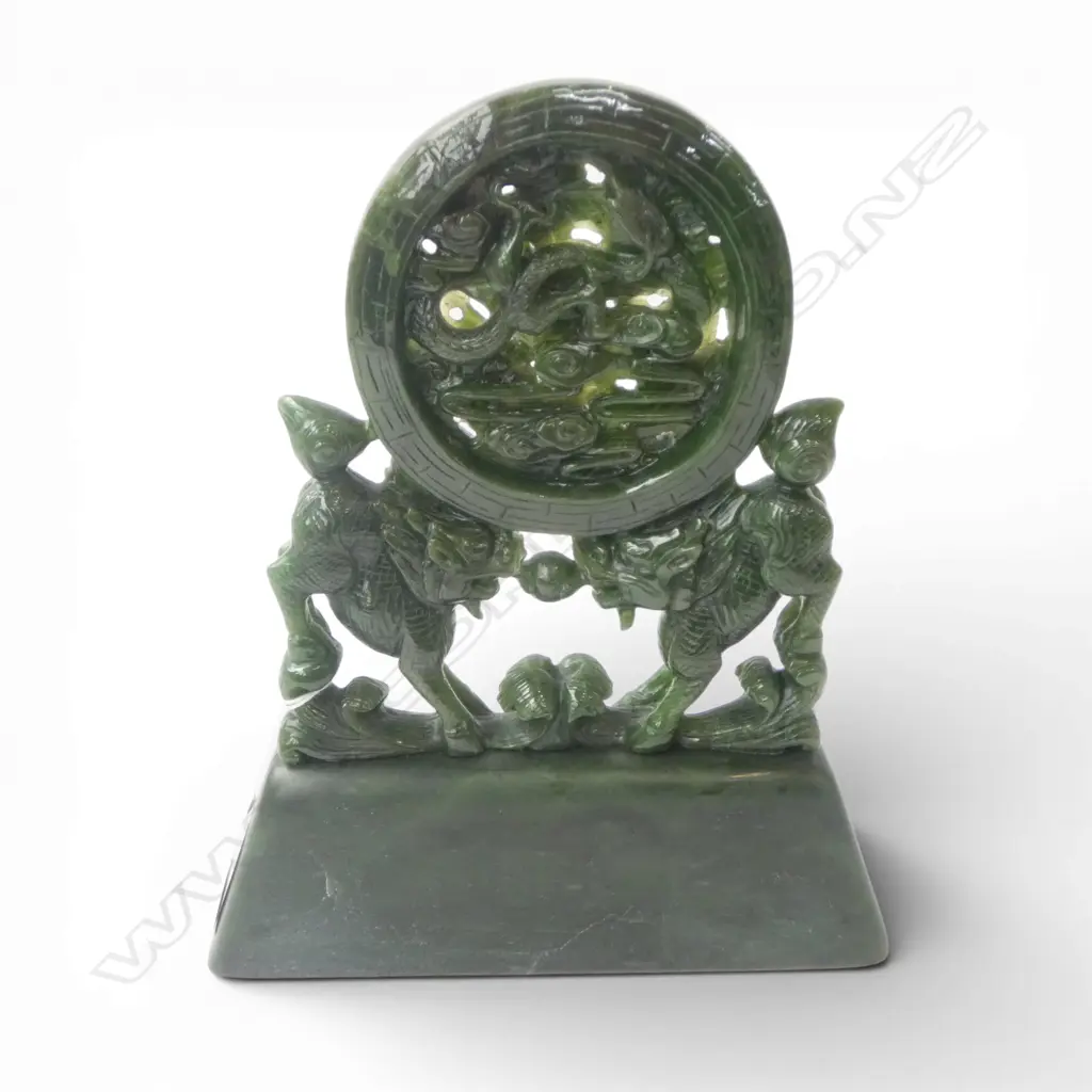 CARVED JADE SCULPTURE H.225mm Image 1++