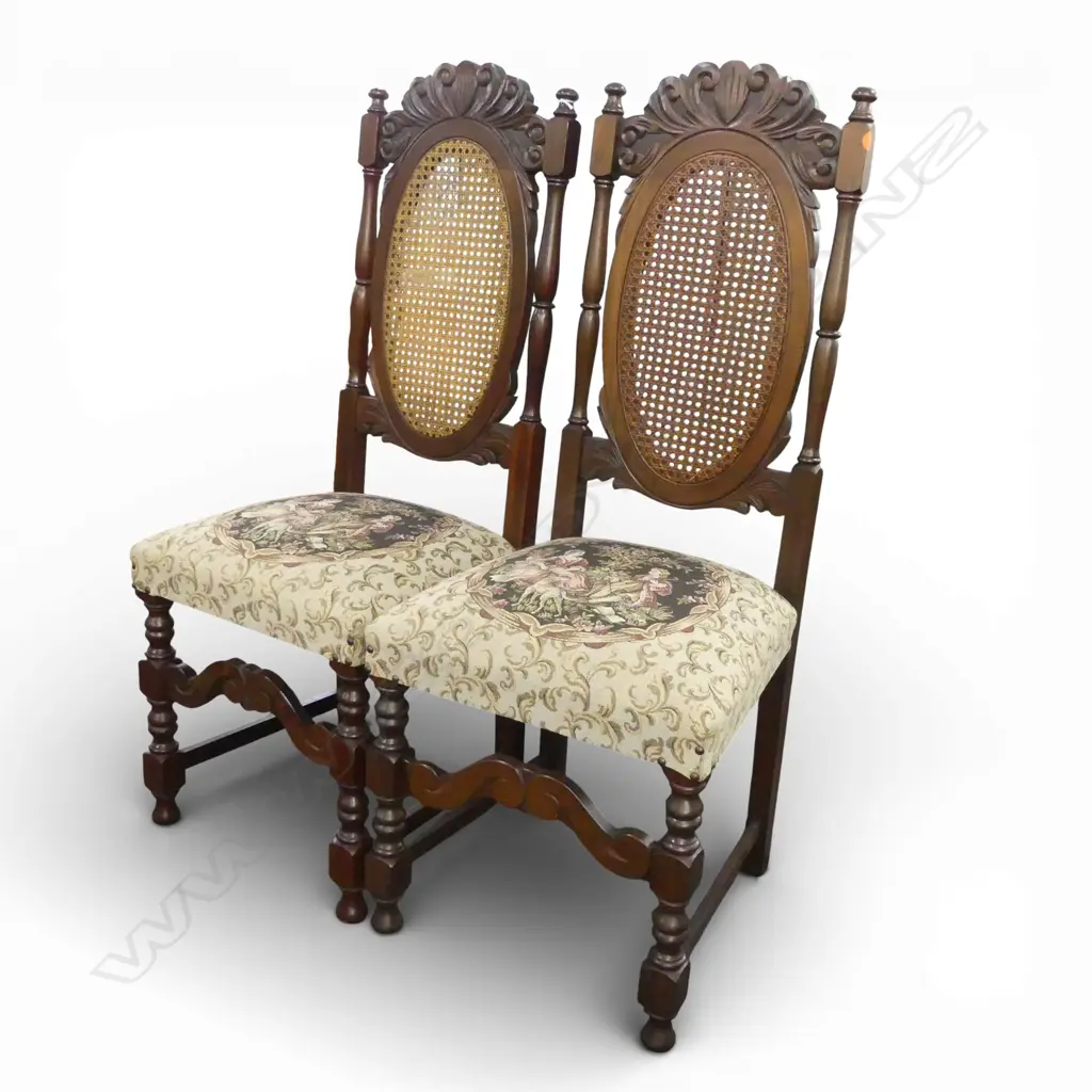 2 JACOBEAN STYLE DINING CHAIRS Image 1++