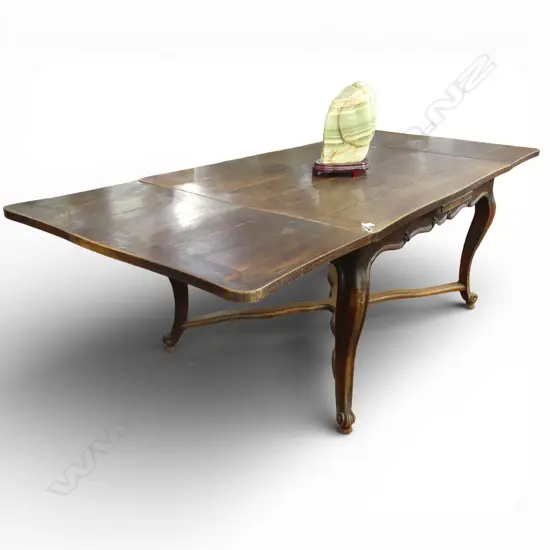 FRENCH PLANK TOP EXTENSION DINING TABLE 1400x1000x740mm EACH LEAF ADDS 530mm