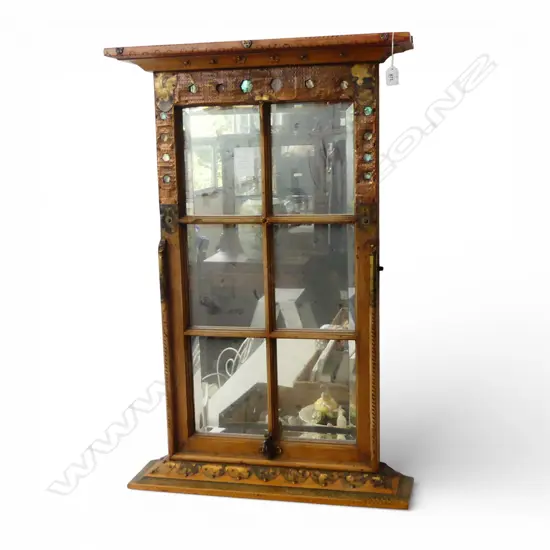 WINDOW FRAME STYLE MIRROR brass & paua inlay