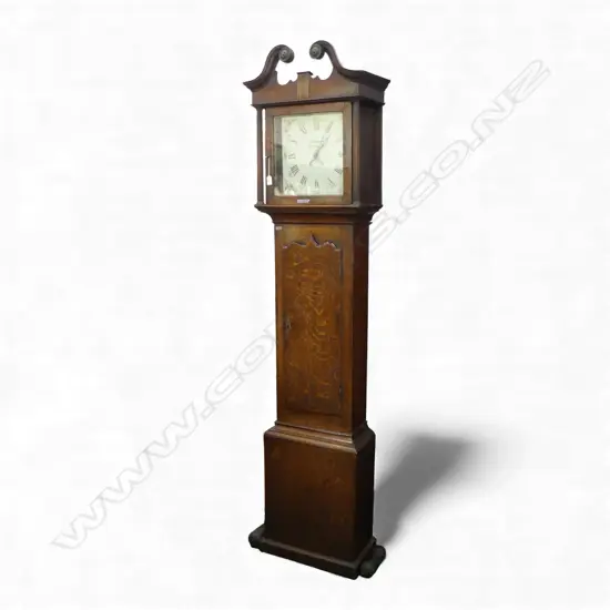 ANTIQUE OAK LONG CASE CLOCK, T. HARDY NOTTINGHAM 455x230x2100m