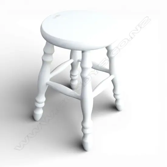 WHITE PAINTED STOOL H.450mm
